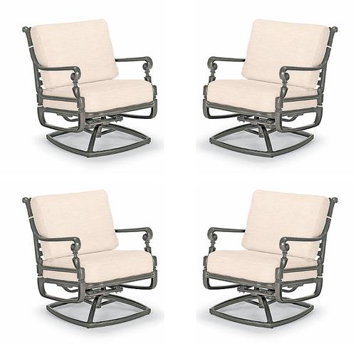 Carlisle 4-pc. Swivel Lounge Chair with Cushions in Slate Aluminum - Sunbrella Rain, Rain Sailcloth Cobalt - Frontgate