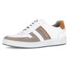 Sneaker PIUS GABOR, Herren, Gr. 10,5 (45), weiß, orange, beige, Nappaleder, Veloursleder, kontrastfarbene Details, sportlich, Schuhe, Freizeitschuh, Halbschuh, Schnürschuh in Bequemweite G (=weit)
