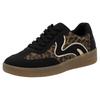 Plateausneaker RIEKER SPORT, Damen, Gr. 36, schwarz (schwarz, leo), Nubuklederimitat, animal-print, sportlich, Schuhe, Freizeitschuh, Halbschuh, Schnürschuh in veganer Verarbeitung