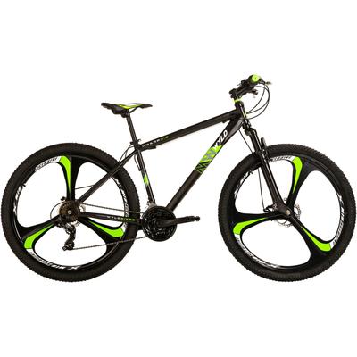 Mountainbike WYLD "Mountainbike Hardtail 29'' Sharp Schwarz-Grün 21 Gänge" Gr. 46, schwarz (schwarz, schwarz), Fahrräder, 46cm, 29 Zoll (73,66cm) hinten: 29 Zoll (73,66cm)