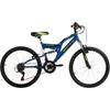 Kinderfahrrad WYLD "Kinder-Mountainbike Fully 24'' Zodiac blau 18 Gänge RH 38 cm" Gr. 38, blau (blau, schwarz), Fahrräder, Kinder, 38cm, 24 Zoll (60,96cm) hinten: 24 Zoll (60,96cm)