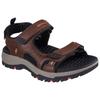 Sandale SKECHERS "PREWITT-RIGDON", Herren, Gr. 43, braun (dunkelbraun, schwarz), Lederimitat, Textil, kontrastfarbene Details, casual, Schuhe, Trekking Sandale, Outdoorsandale mit Luxe Foam Ausstattung