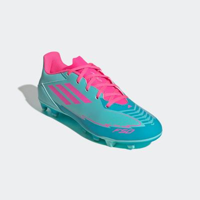Fußballschuh ADIDAS PERFORMANCE "F50 CLUB MESSI FG/MG", Gr. 42, flash aqua, lucid pink, lucid cyan, Synthetik, sportlich, Schuhe Image