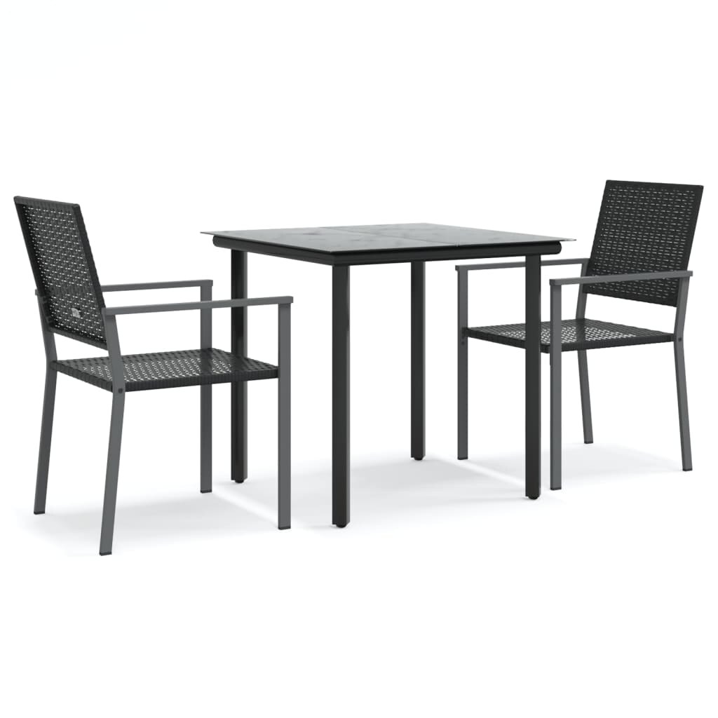 vidaXL 3-tlg. Garten-Essgruppe Poly Rattan und Stahl Image