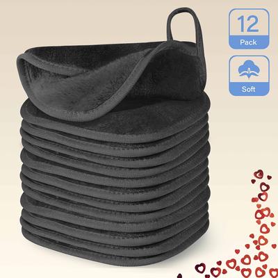 "TEMU Reusable Microfiber Makeup Removing Cloths (12 Pack) Soft And Light Beige-friendly Face Towels For Daily Cleansing, 6" X 6" Makeup Removing Cloths, Day Gifts" Image