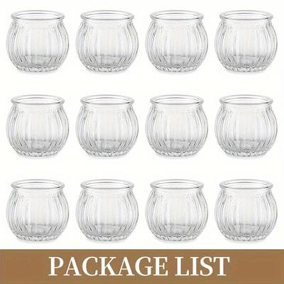 TEMU 6/12pcs Clear Tea Lights Candle Holders- Glass Votive Candle Holders For Tealights | Flameless Tea Candles, Small Candle Holders With Vintage For Wedding, Fall Party, Image