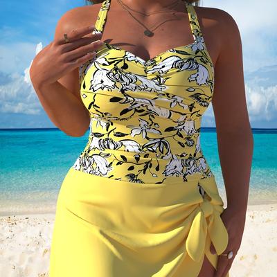 TEMU Plus-size -piece Swimsuit With Random Prints Image