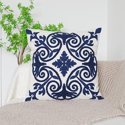 TEMU Floral Embroidered Throw Pillow Covers, 100% Polyester, Woven, Zipper Closure, For Room Types, Only - Single Pack Image