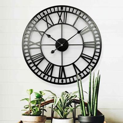 Ymyny - Crediri Wetterfeste Gartenuhr, Vintage-Retro-Uhr mit römischen Ziffern, einfache Image