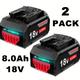TEMU Lot de 2 Batteries au Lithium 18V 8000mAh pour Outils Électriques Fil Bosch - Remplacement pour BAT609, BAT609G, BAT610G, BAT611, BAT612, BAT618, BAT618G, BAT619, BAT619G, BAT622, BAT620