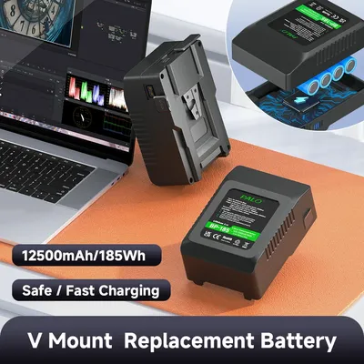PALO Mini V Mount Battery BP-95/99/185/199 V Lock Batteries BP Portable Bateria for Sony Camcorder Camera Video Light Blackmagic