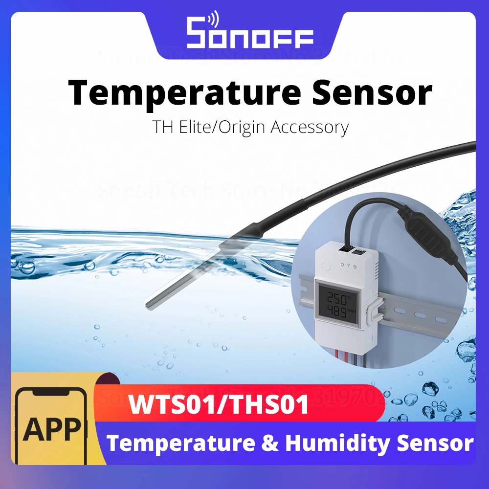 SONOFF THS01/WTS01 Temperatur Luftfeuchtigkeit Hochpräzises Sensor-Monitormodul RL560 Verlängerungskabel unterstützt TH Elite/Origin Image