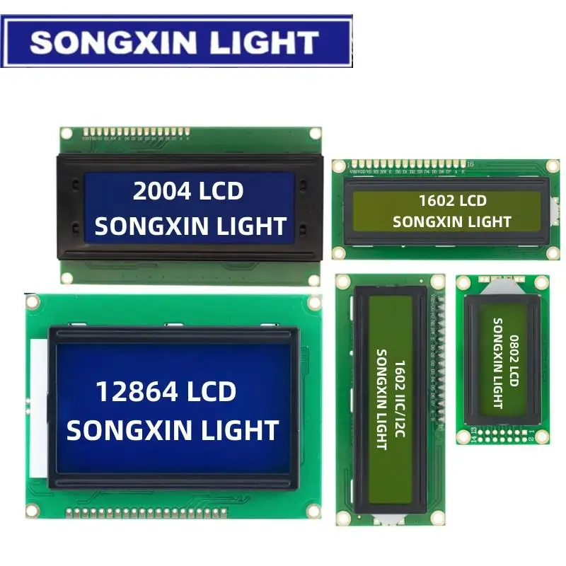 LCD-Bildschirm mit blauem grünem Lasermodul für Arduino 1602 2004 12864 Zeichen R3 Mega2560 Display PCF8574T IIC I2C-Schnittstelle AC-Dimmer Image