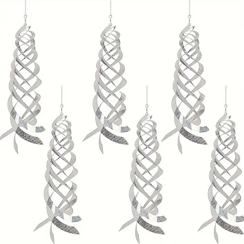 funkelnder Spiralreflektor zur Vogelabwehr – hängendes Vogelabwehrmittel aus silbernem Mylar zur Abwehr von Spechten, Tauben und Gänsen Image