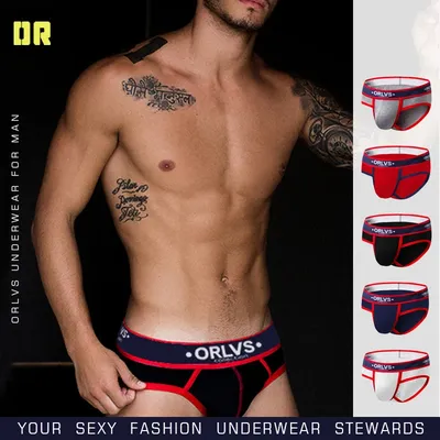 Orlvs männliche Slips elastische kurze Hosen weich und fit breite Schritt Raum Doppels tiche an Shorts der Kante bequeme Unterwäsche Image