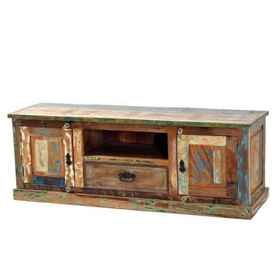 MiaMöbel Lowboard 'Seaside' Massivholz Recycletes Holz Shabby Chic Indien Indisch Image
