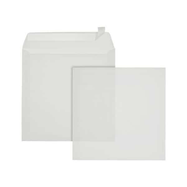 ÖKI 500er-Pack Briefumschläge 22,0 x 22,0 cm ohne Fenster transparent haftklebend transparent, 22x22 cm