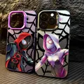 Custodia Marvel per Apple iPhone 16e 16 14 15 13 11 Pro Max Custodia 15 Plus 12 13 Mini Cover per telefono Spider-Man Miles Morales Spider Gwen