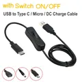 Cavo interruttore di tipo C Cavo di ricarica micro USB con cavi di prolunga per interruttore di alimentazione da USB a CC on/off per ventola USB LED per telefono ecc.