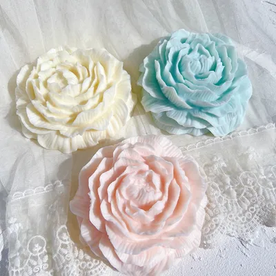 15CM Peony Flower Silicone Candle Molds Jello Sugar Chocolate Fondant Molds Peonies Polymer Clay