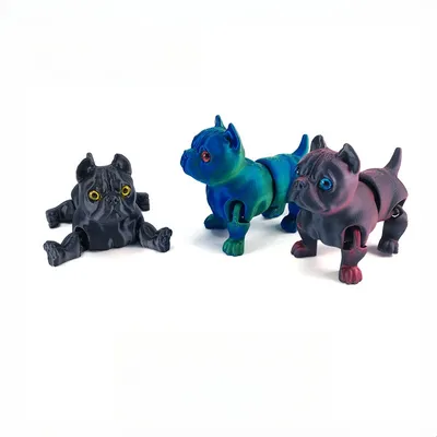 3D Printing Novelty Creative Pitbull Model Desktop Decorative Ornament Colourful Animal Crafts