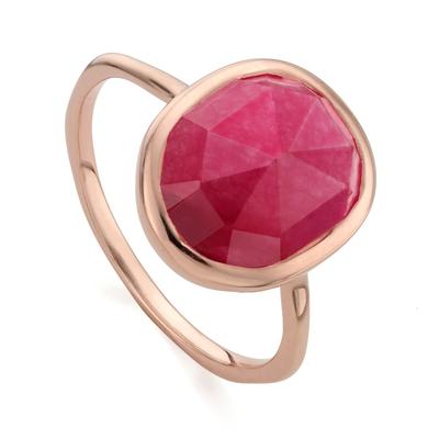 Rose Gold Siren Gemstone Medium Ring Pink Quartz