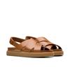 Sandale CLARKS "Aristella Sun", Damen, Gr. 37, tan leather, Leder, casual, Schuhe, Sling Sandale, Sommerschuh mit Klettverschluss