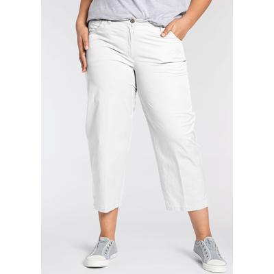 7/8-Hose KJBRAND "Babsie: bequemer Oberschenkel", Damen, Gr. 52, N-Gr, weiß, Web, Obermaterial: 98% Baumwolle, 2% Elasthan, unifarben, bequem 7/8-Länge, Hosen 5-Pocket-Hose, Sommerlich, leichter Baumwoll-Stretch Image