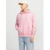 Kapuzensweatshirt JACK & JONES "JORVESTERBRO SWEAT HOOD NOOS", Herren, Gr. S, rosa (tickled pink), angeraute Sweatware, Obermaterial: 70% Baumwolle, 30% Polyester, bedruckt, modisch, relaxed fit, Rundhals, Langarm Rippbündchen, Sweatshirts