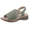 Riemchensandale ARA "HAWAII", Damen, Gr. 39, grün (salbei), Veloursleder, unifarben, feminin, Schuhe, Sommerschuh, Sandalette, Keilabsatz, mit Stretch-Bänder, G-Weite