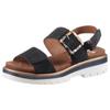Plateausandaletten ARA "MALAGA", Damen, Gr. 39, blau (dunkelblau), Ziegenveloursleder, casual, Schuhe Riemchensandale Sandale, Plateausandale, Klettschuh in Bequemweite G (= weit)