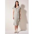 Sommerkleid CECIL, Damen, Gr. XL (44), US-Größen, pumice beige, Stoff, 55% Leinen, 45% Viskose, unifarben, casual, gerade knielang, V-Ausschnitt, Kurzarm Bündchen, Kleider, mit seitlichen Einschubtaschen