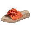 Pantolette RIEKER, Damen, Gr. 38, orange, Nubuklederimitat, Textil, unifarben, casual, Schuhe, Sommerschuh, Hausschuh, Strandschuh mit bequemem Fußbett