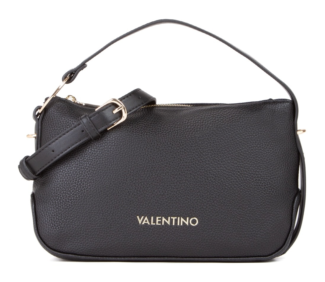 Schultertasche VALENTINO BAGS "Shoulder Bag PEONIES RE", Damen, Gr. B/H/T: 25cm x 16cm x 10cm, schwarz (nero), Polyurethan, Taschen, Henkeltasche, Umhängetasche, Handtasche Damen