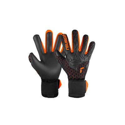 Torwarthandschuhe REUSCH "Attrakt Gold X Airvent", Damen, Gr. 10, orange (schwarz, orange), 52% Elastodien, 45% Polyester, 3% Polyamid, mehrfarbig, sportlich, Handschuhe, mit Hybrid Negative Cut