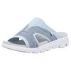 Pantolette RIEKER SPORT, Damen, Gr. 41, blau (jeansblau, hellblau), Textil, meliert, casual, Schuhe, Sommerschuh, Schlappen, Poolslides, Strandschuh, maschinenwaschbar