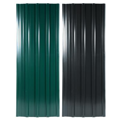 TEMU 12 Roofing Sheets, Trapezoidal Sheets, Each 129 X 46 Cm, 7 M2 Roofing Sheets For Roofing, Garden Houses, Tool Sheds, Green/ Color Image