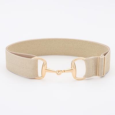 TEMU Elastic Waist Belt With Golden Threads, Suitable For Riding And Equestrian Sports, A Versatile And Fashionable Accessory For Women. Image