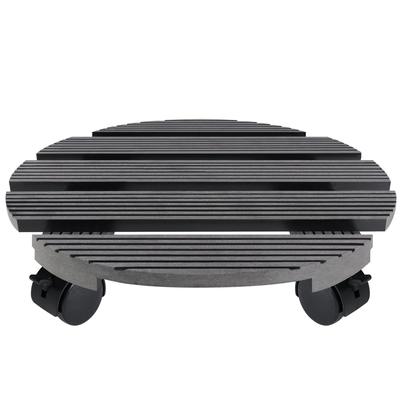 TEMU 2pcs Grey Brown Wpc Plant Rollers With 360° Rotating Wheels - & Weather-resistant Trolley For Easy Indoor/outdoor Transport Image