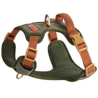 TEMU 1pc Reflective Dog Harness With Adjustable Straps, Soft Breathable Mesh Fabric, Handle, Hand Wash Only - Polyester Pet Vest For Safety Image