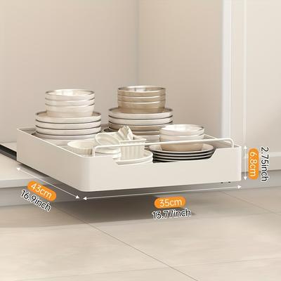 TEMU Large Capacity Pull-out Organizer, Single Layer Slide-out Drawer Storage Holder For Kitchen And Bathroom, Multifunctional Home Organizer Accessories, Shelves Image
