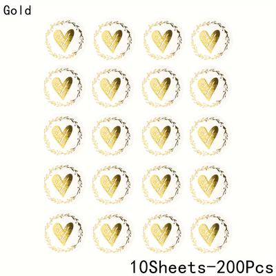 TEMU 200 Pieces Of Transparent Hot Golden Silvery Heart Stickers For Sealing Valentine's Day Gifts Decoration Diy Stickers Thank You Stickers Image
