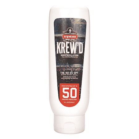 ERGODYNE 6351 Sunscreen,8 oz,Bottle,50 SPF - ERGODYNE