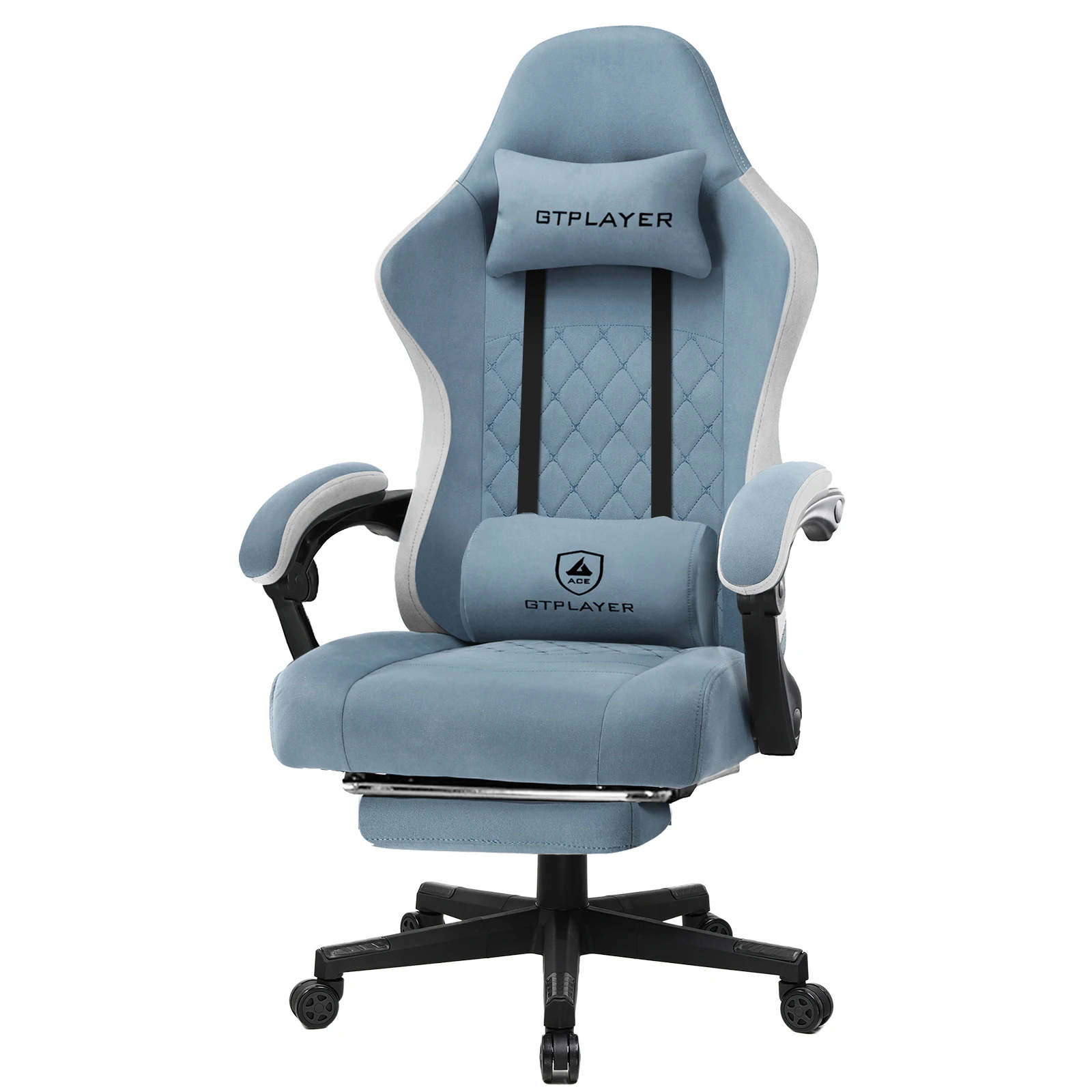 GTPLAYER Gaming Chair Ergonomischer Gaming Sessel Schreibtischstuhl mit Stoffoberfläche, Federsitzkissen, Verbindungsarmlehnen Image