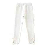 Cotton Girls Leggings Solid Color Cute Print Elastic High Waist Winter Fall Casual Stretchy Tights Pants for Gifts White 2 4 Years