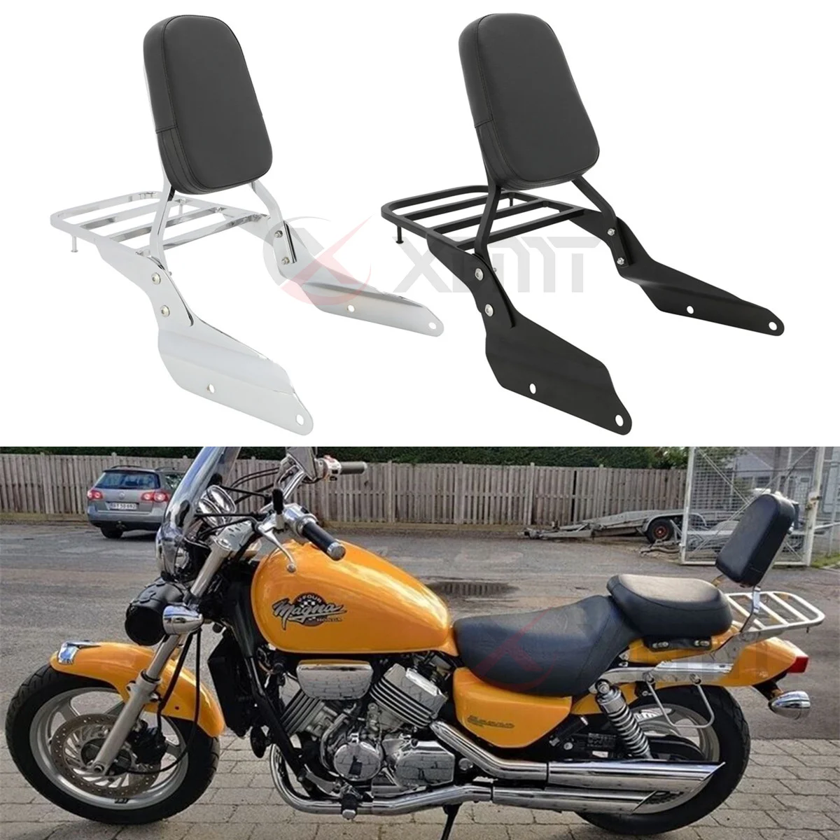 Motorrad Rückenlehne Sissy Bar Pad Gepäckträger Für Honda Magna VF250 VF250 1995-2007 VF750 VF750 1994-2003 Image