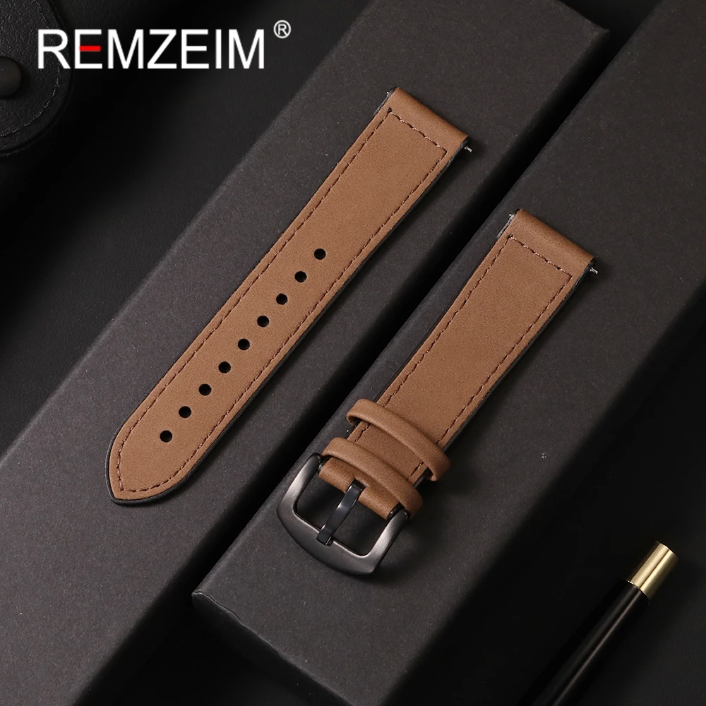 Leder + Silikonarmband für Smartwatch 20 mm 22 mm Smartwatch Weiches Armband Uhren Zubehör Armbänder Image