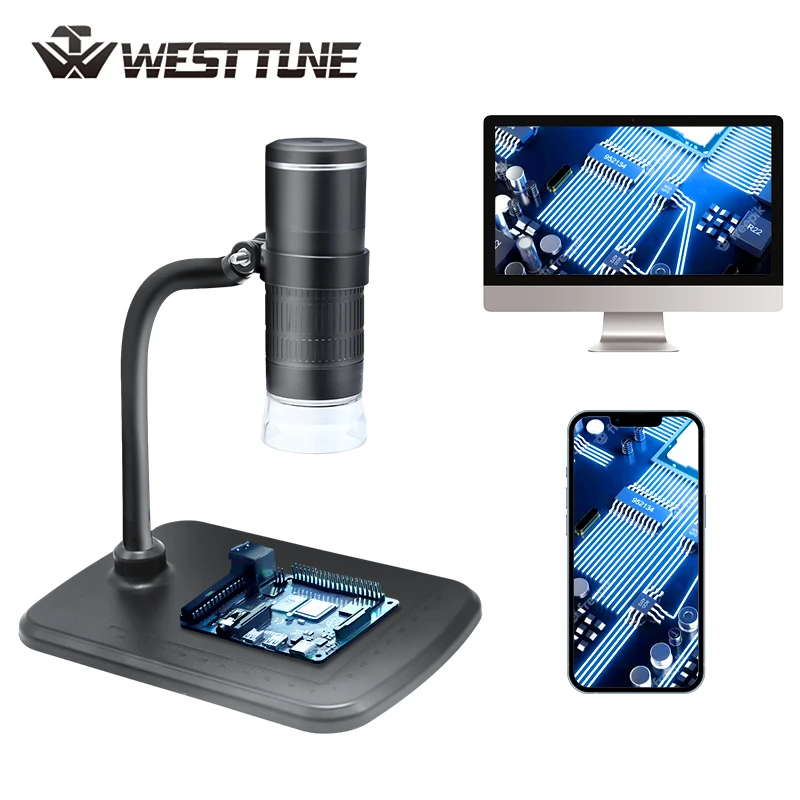 WESTTUNE Digitalmikroskop 50 x 1000 x 8 LED-Leuchten Standmikroskop Tragbare Hand-USB-Mikroskope für iPhone Android PC Image