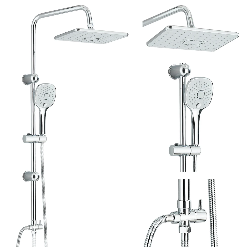 Regenduschsystem mit Handbrause ohne Mixer für Badewanne, Wandmontage, heißes und kaltes Duschsystem für Badewanne