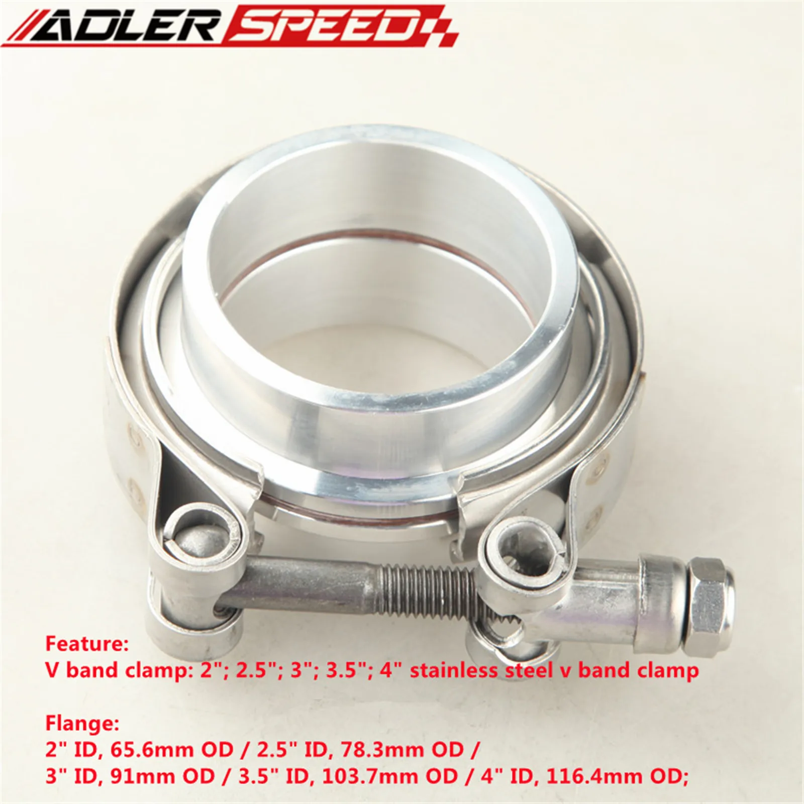 1.5 "1.75" 2 "2.25" 2.5 "3" 3.5 "4 Zoll 51 63 76 mm V-Band Vband Klemme Aluminium Flansche für Turbo Einlass Ladeluft kühler Rohr Image